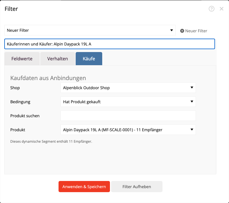 WooCommerce-Käufer eines Produkts als Zielgruppe auswählen